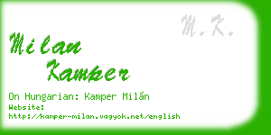milan kamper business card
